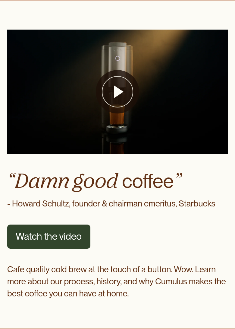 Damn Good Coffee section from Cumulus, on a phone