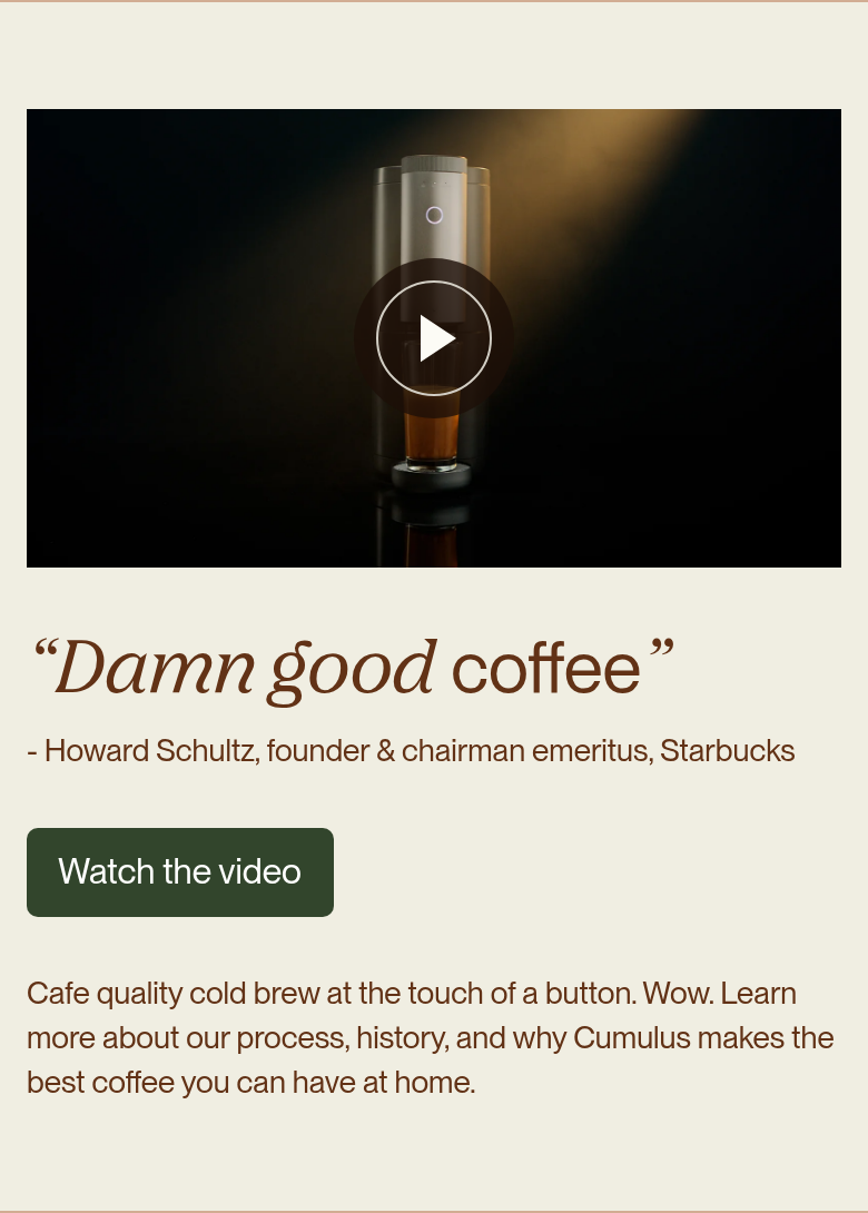 Damn Good Coffee section from Cumulus, on a phone