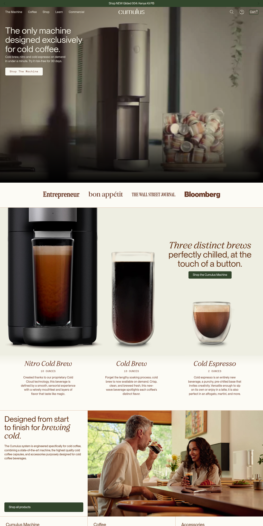 Home page of the Cumulus website