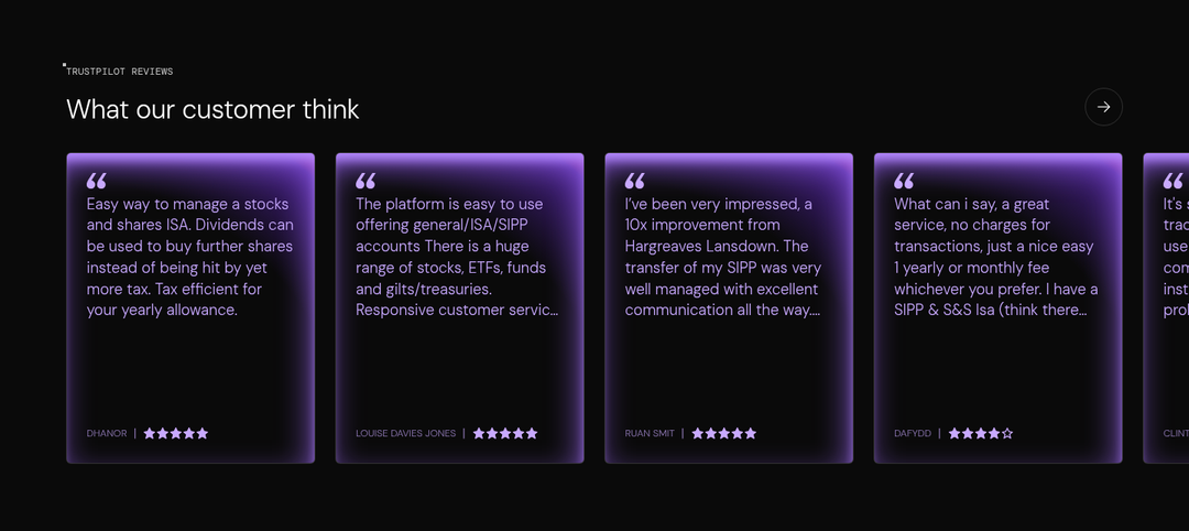 What Our Customers Think section from Freetrade