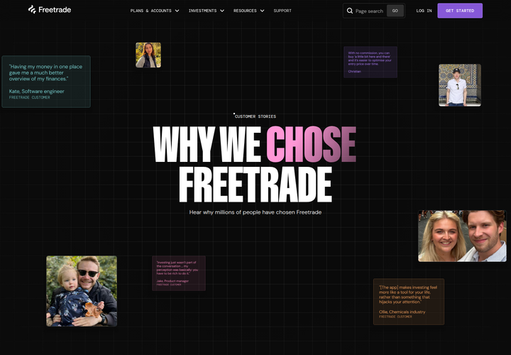 Why We Chose Freetrade section from Freetrade