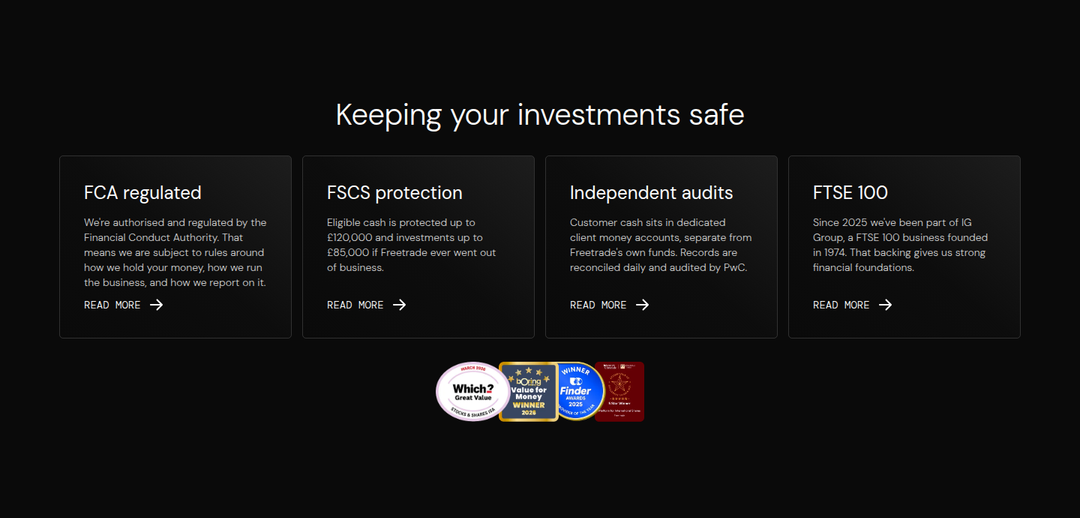 Keeping Your Investments Safe section from Freetrade