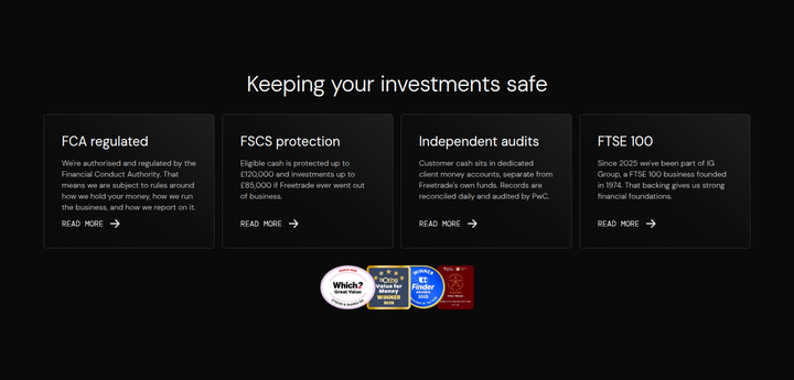 Keeping Your Investments Safe section from Freetrade