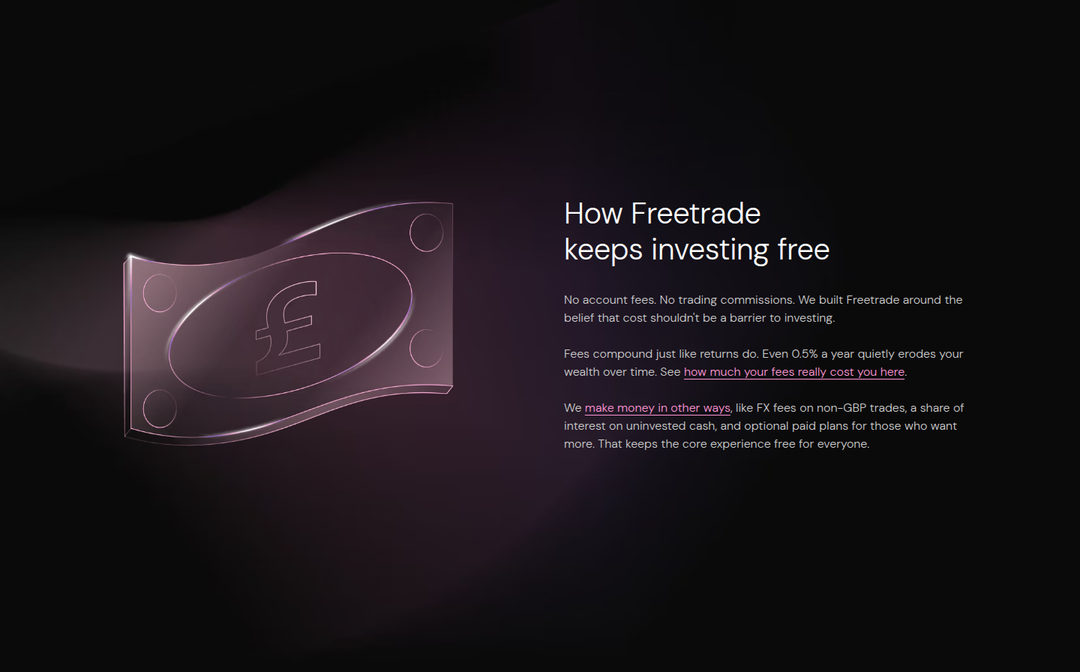How Freetrade Keeps Investing Free section from Freetrade