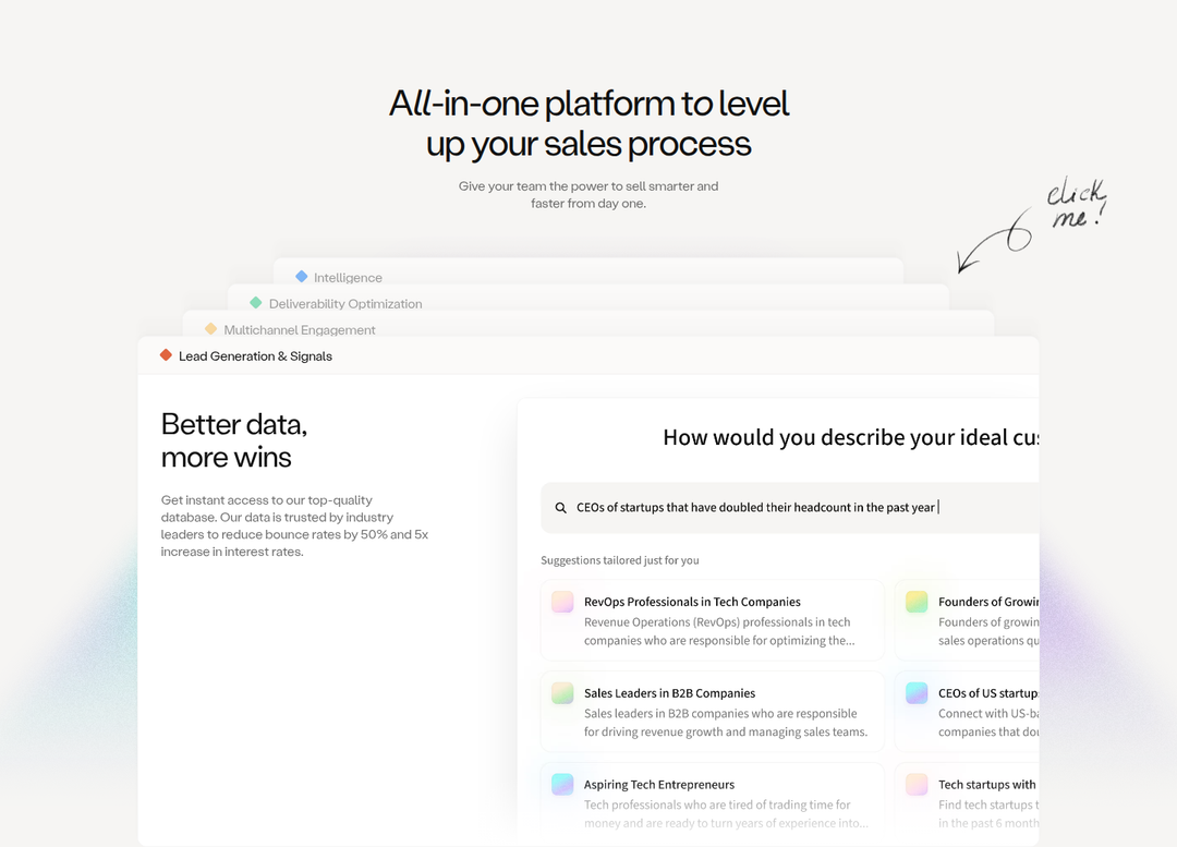 All-in-One Platform section from Amplemarket