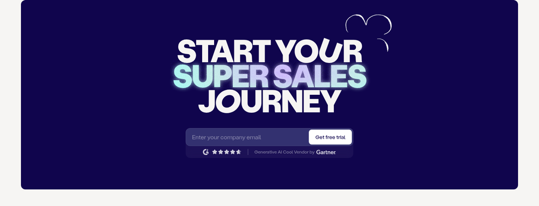 Start Your Super Sales Journey section from Amplemarket