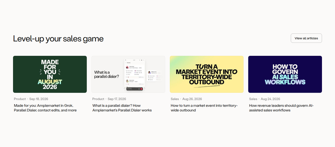 Level Up Your Sales Game section from Amplemarket