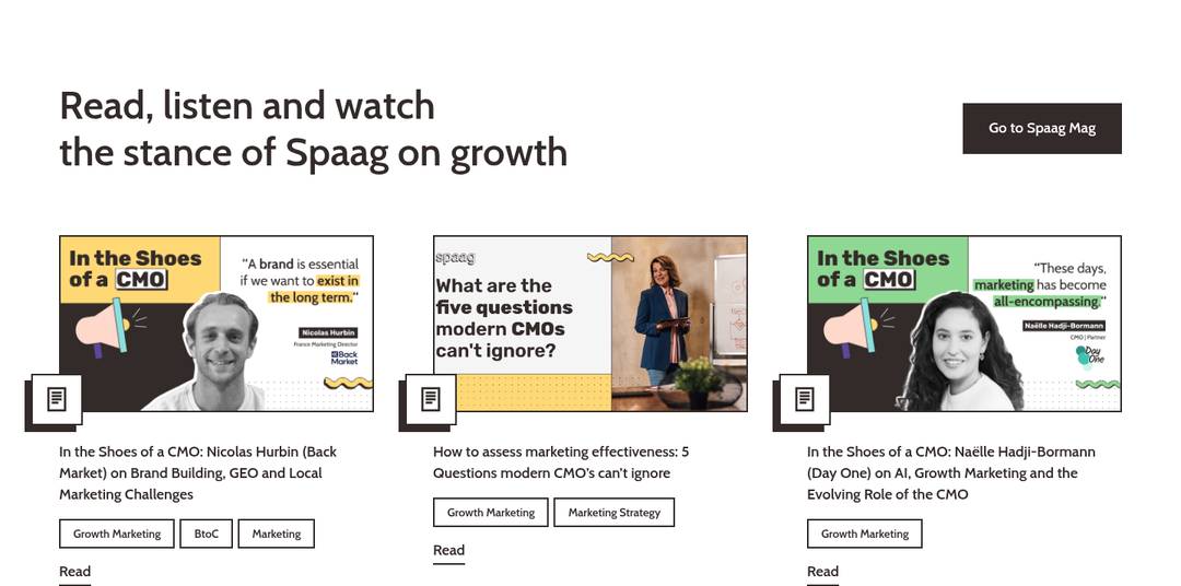 Read, Listen and Watch section from Spaag