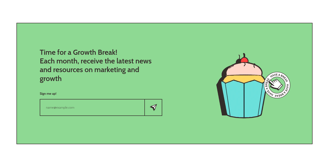 Time for a Growth Break! section from Spaag