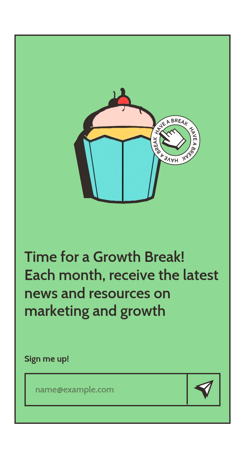 Time for a Growth Break! section from Spaag, on a phone