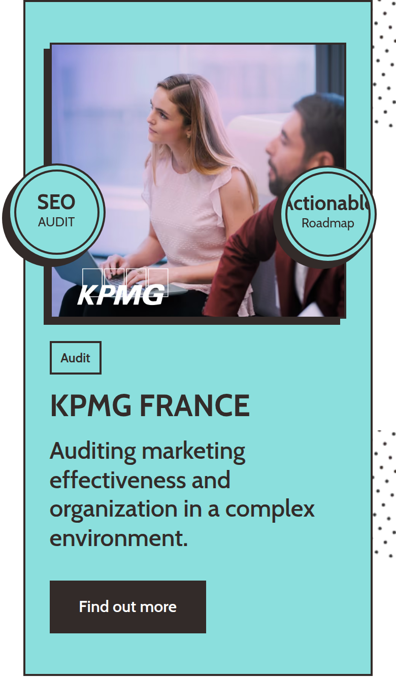 KPMG France section from Spaag, on a phone