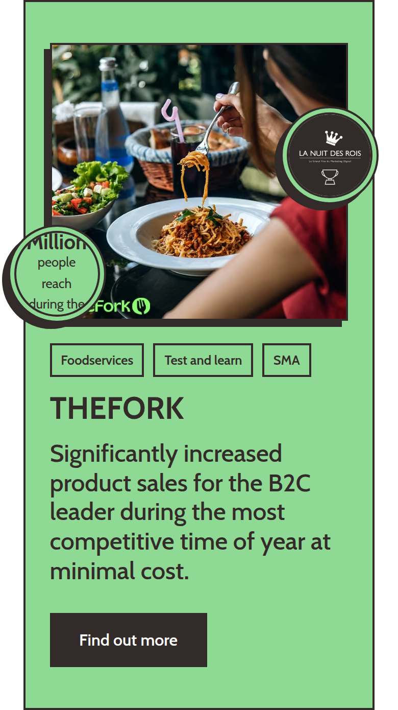 TheFork section from Spaag, on a phone