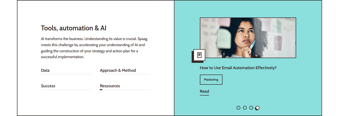 Tools, Automation and AI section from Spaag