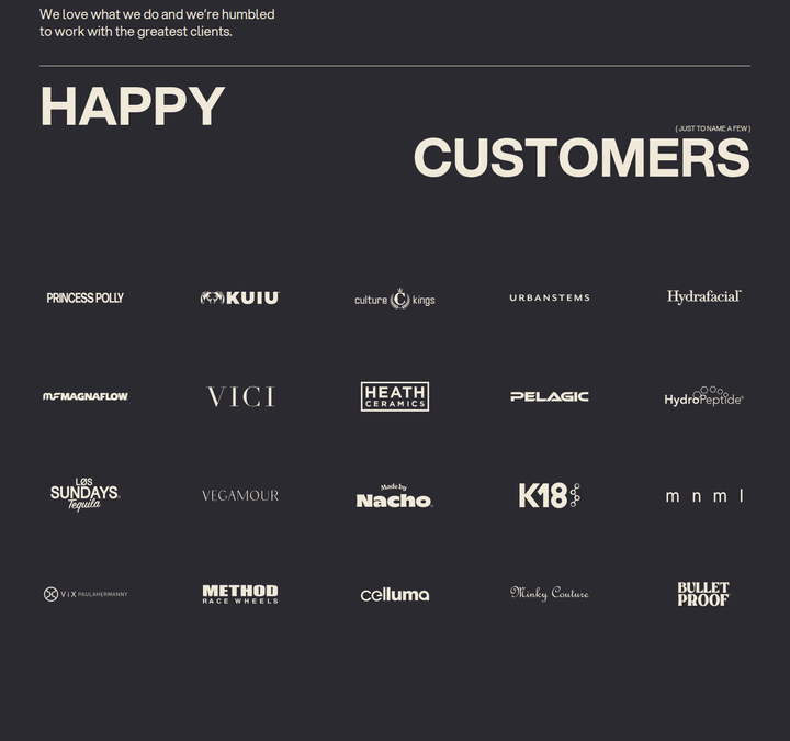 Happy Customers section from PIVOT