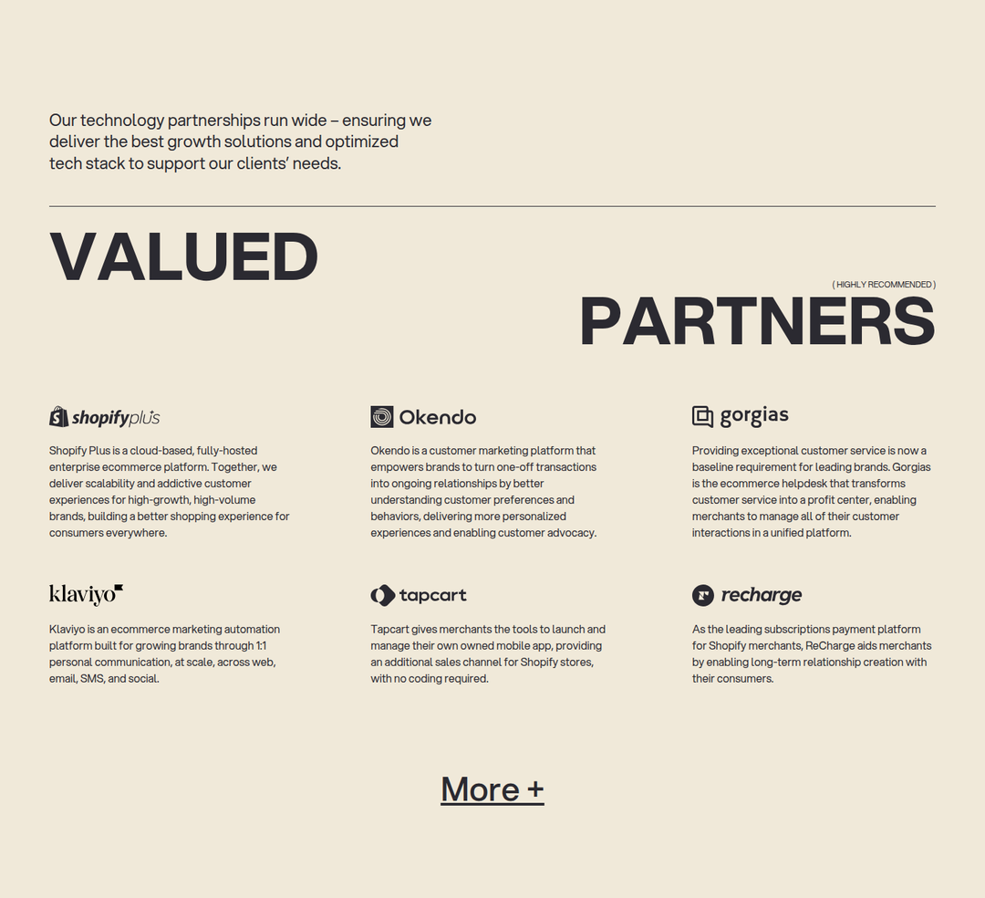 Valued Partners section from PIVOT