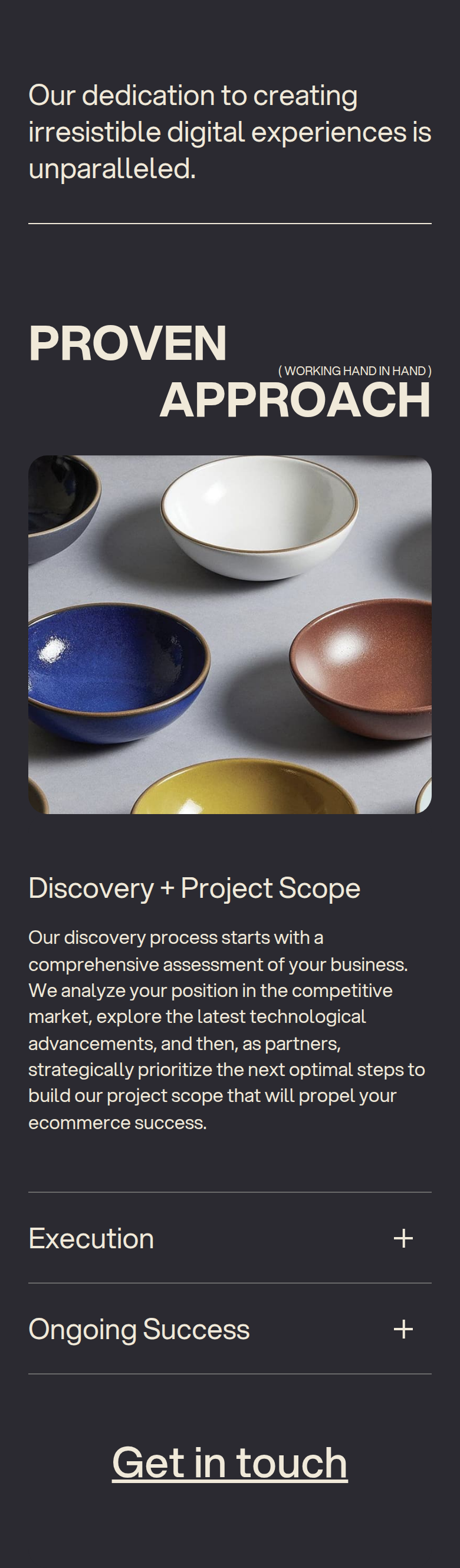 Proven Approach section from PIVOT, on a phone
