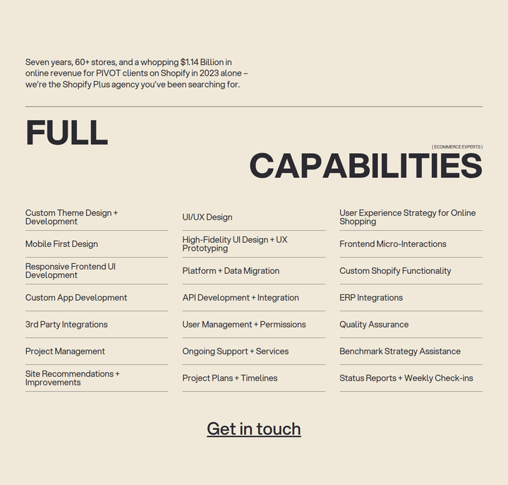 Full Capabilities section from PIVOT