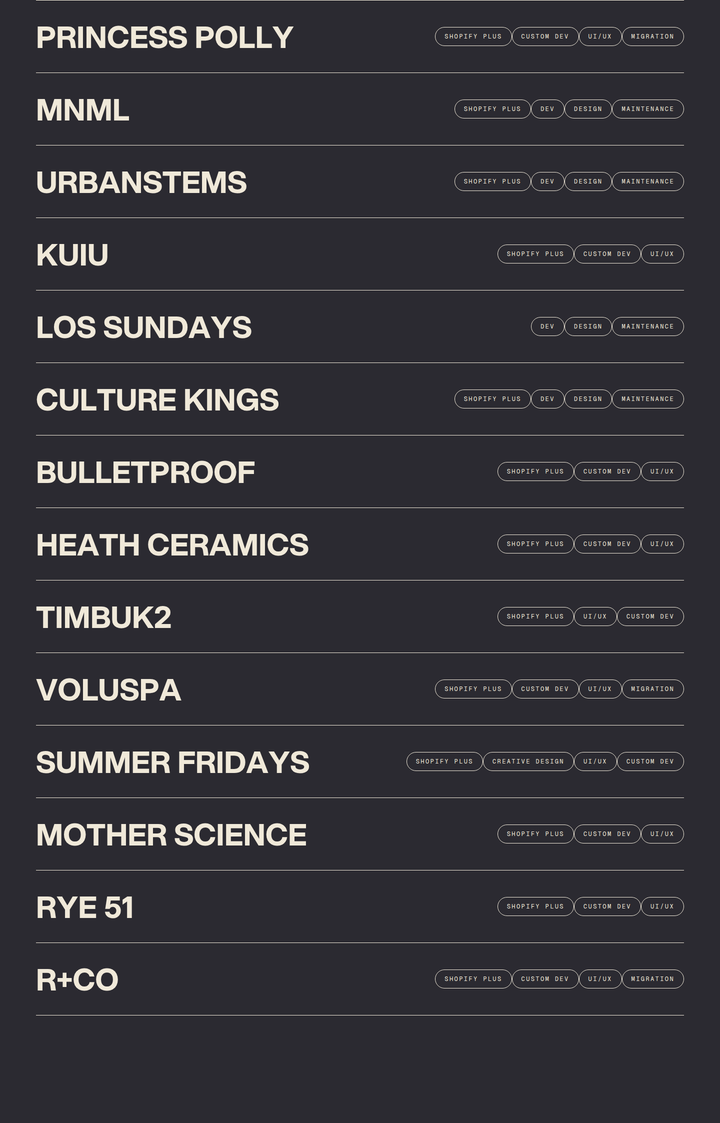 Project List section from PIVOT