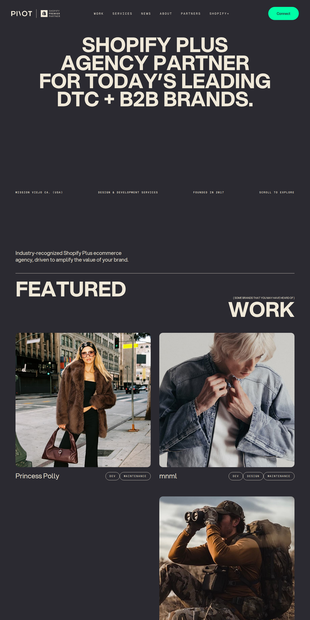 Home page of the PIVOT website