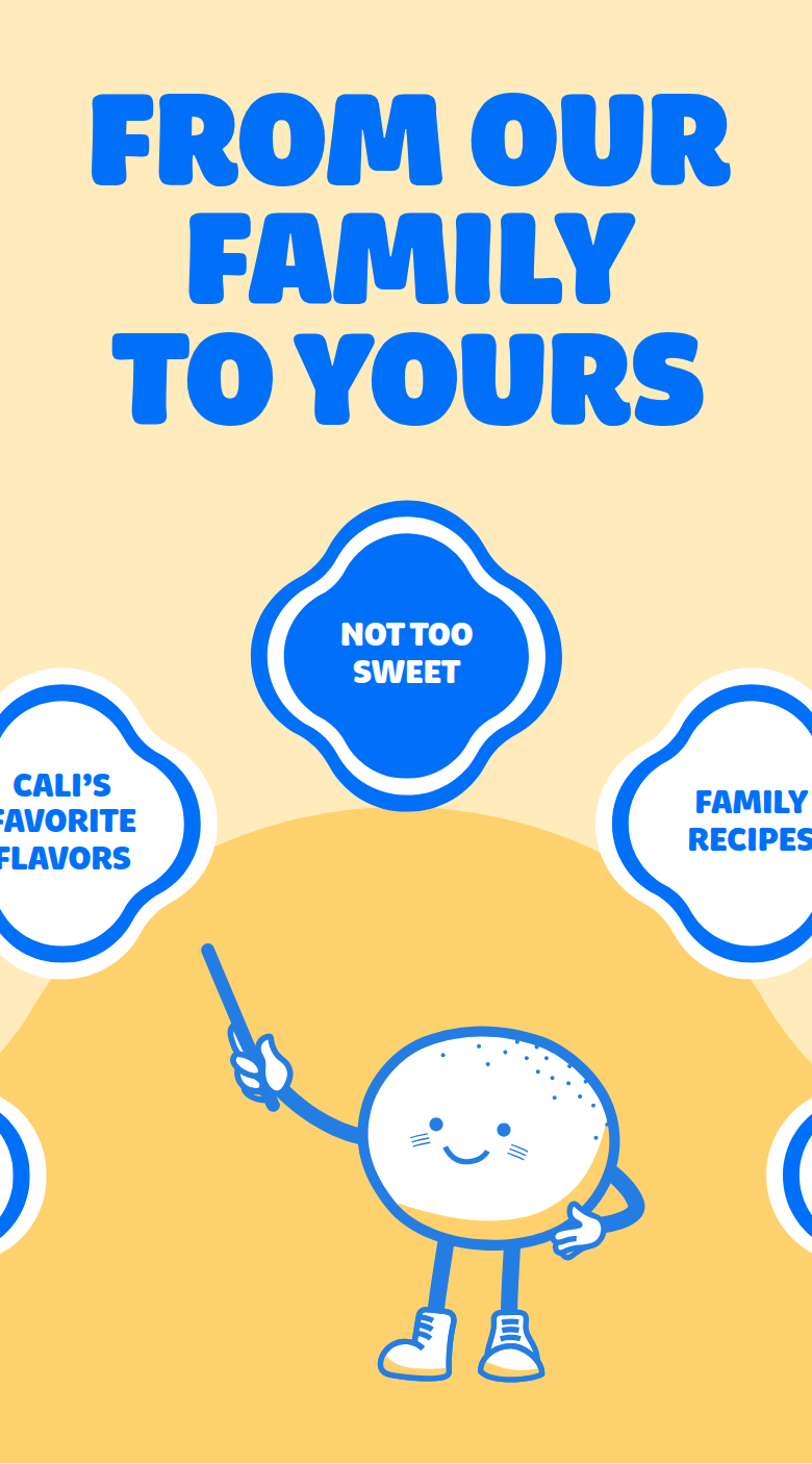 From Our Family to Yours section from Sweety Ice Cream, on a phone