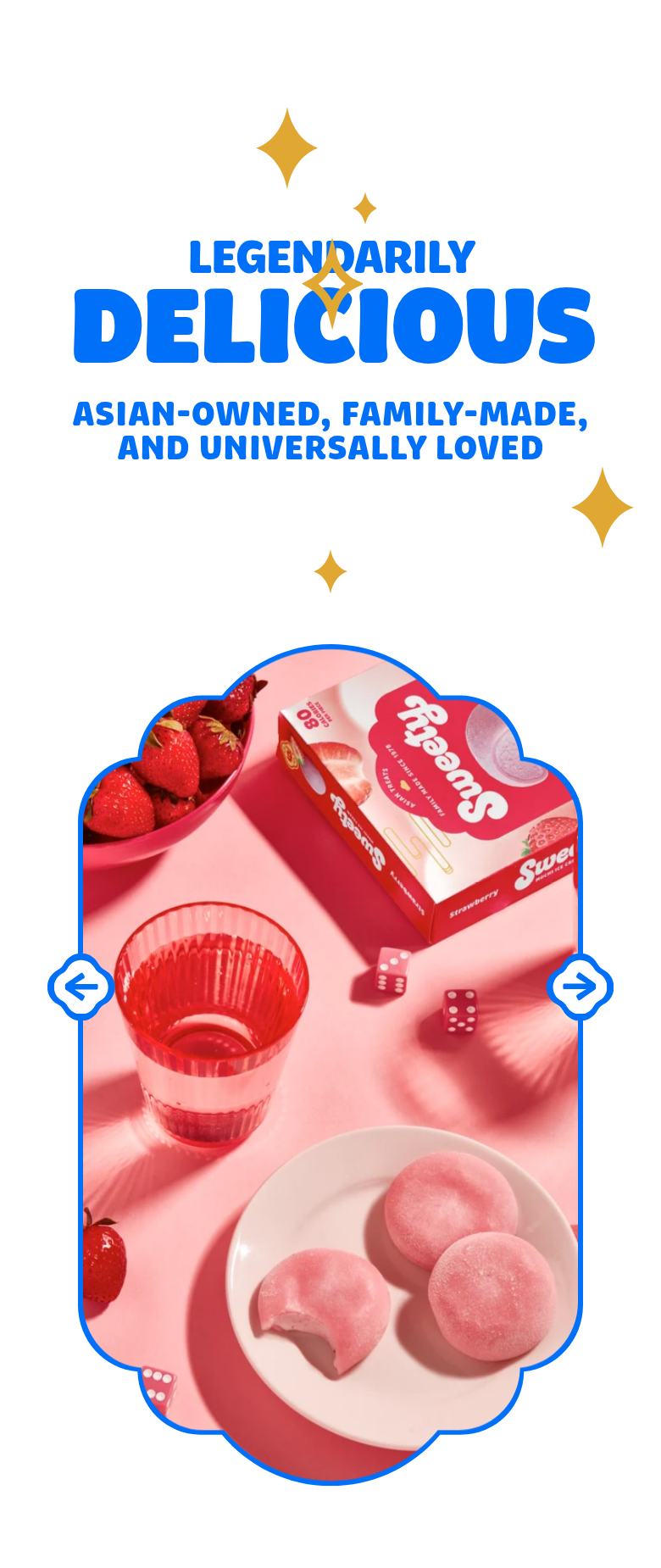 Legendarily Delicious section from Sweety Ice Cream, on a phone