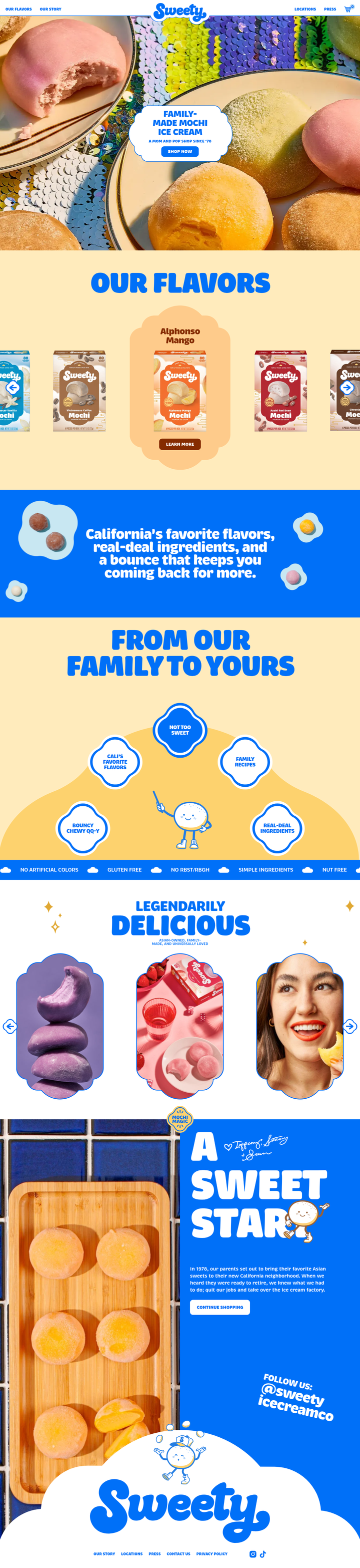 Home page from Sweety Ice Cream