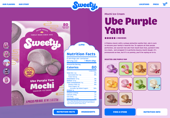 Ube Purple Yam section from Sweety Ice Cream