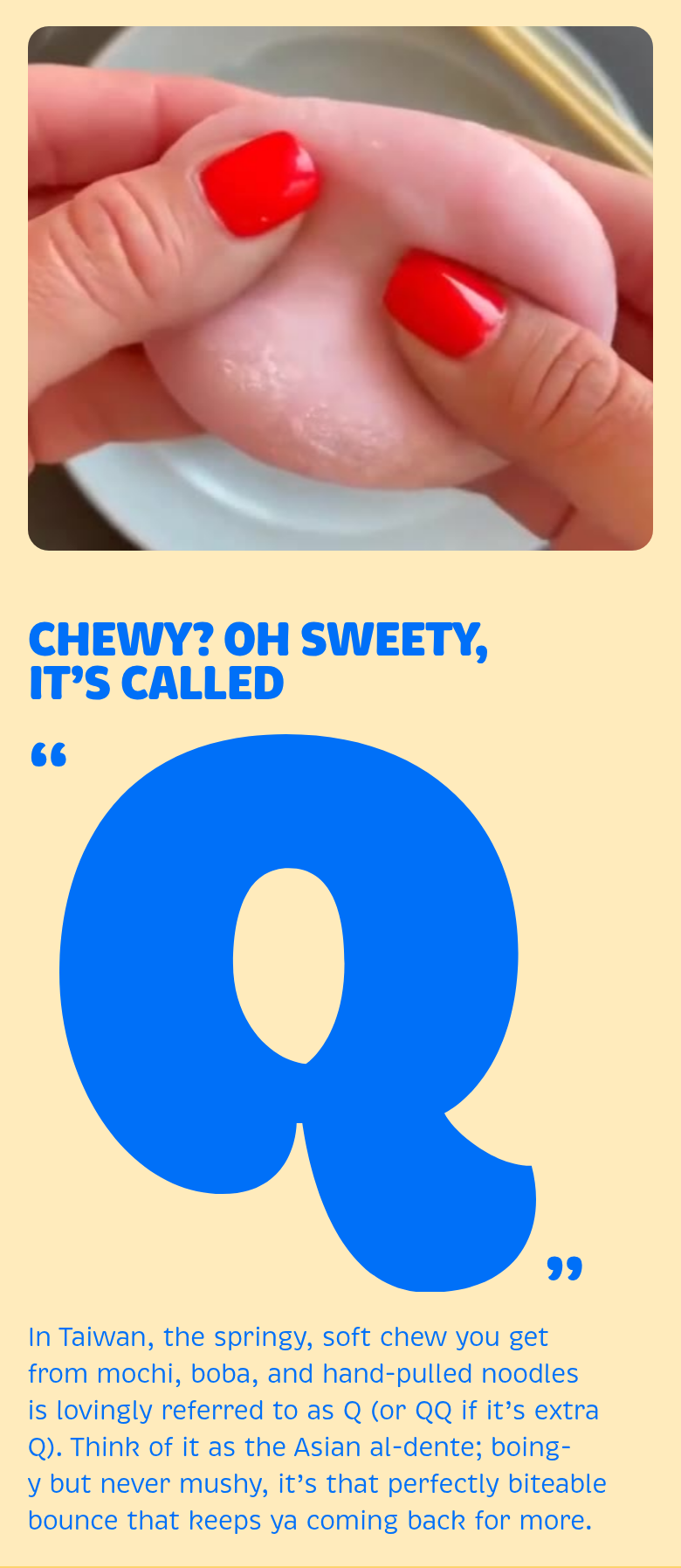 Chewy? Oh Sweety, It's Called Q section from Sweety Ice Cream, on a phone