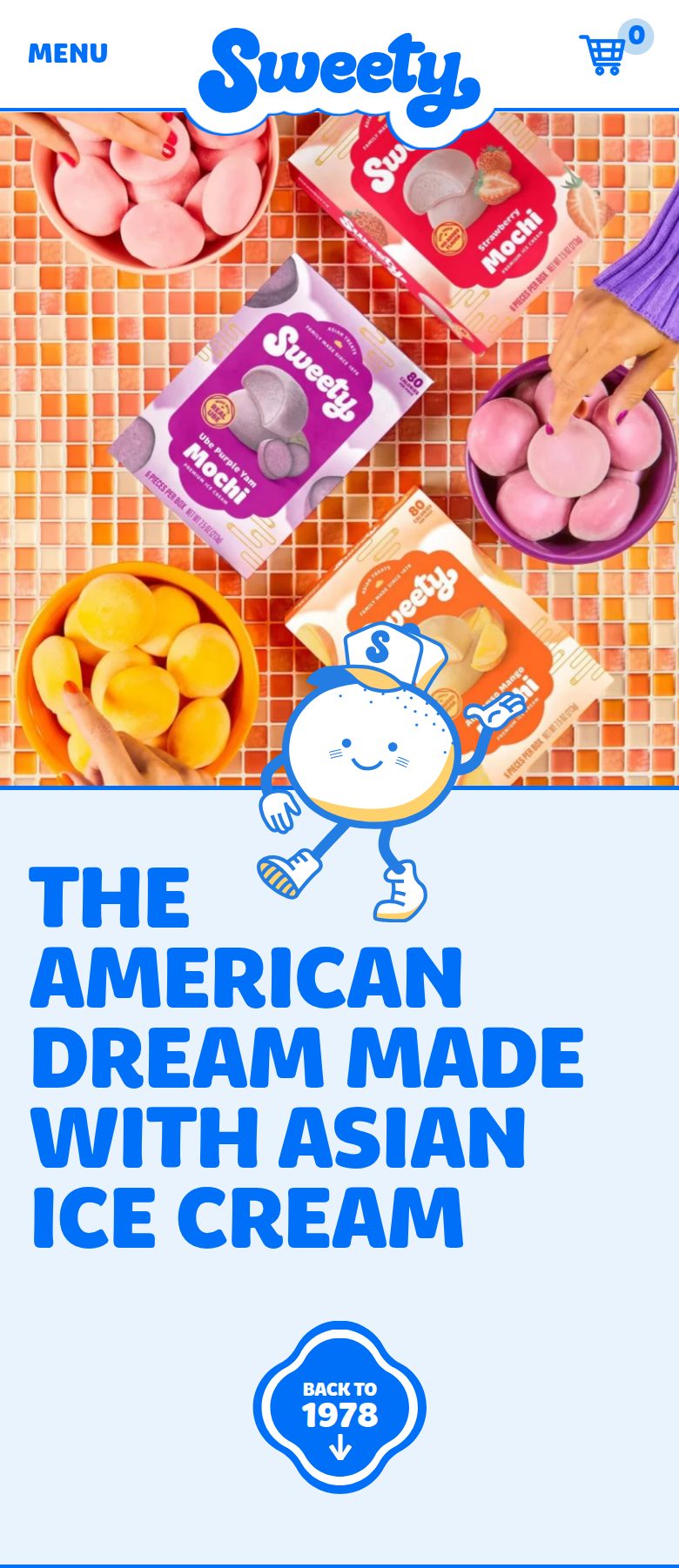 The American Dream Made with Asian Ice Cream section from Sweety Ice Cream, on a phone