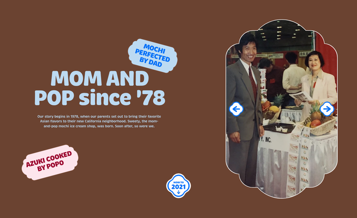 Mom and Pop Since '78 section from Sweety Ice Cream