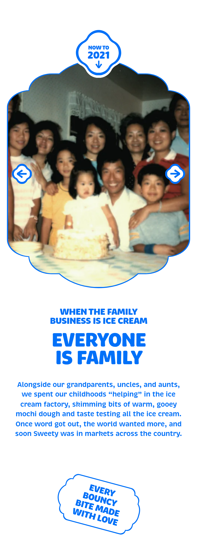 Everyone Is Family section from Sweety Ice Cream, on a phone