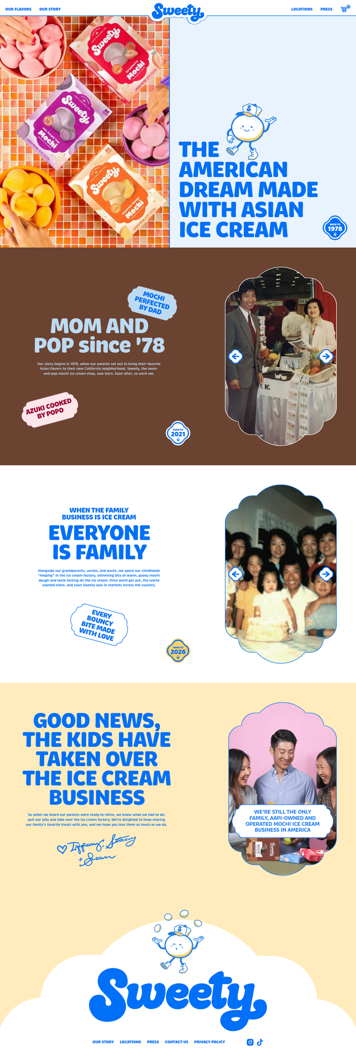 Our Story page from Sweety Ice Cream