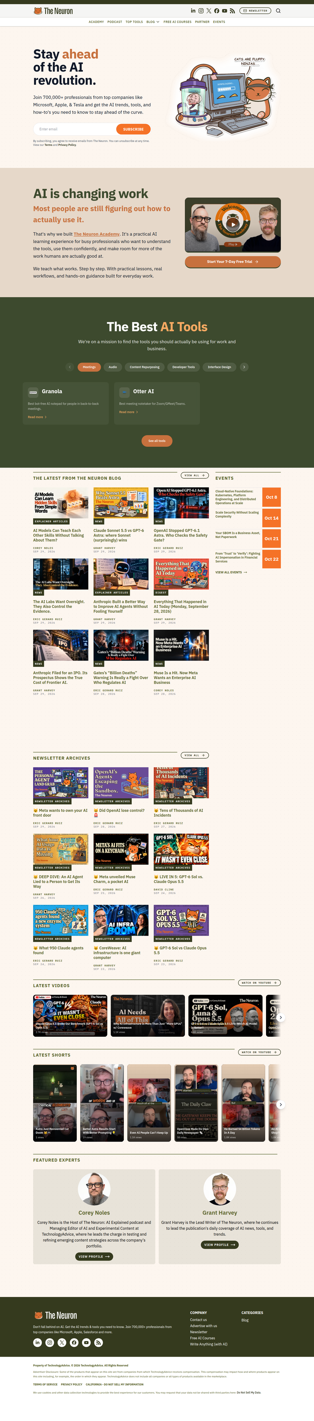 Home page of The Neuron