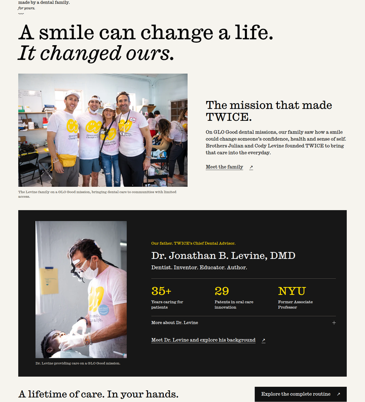 A Smile Can Change a Life section from Twice