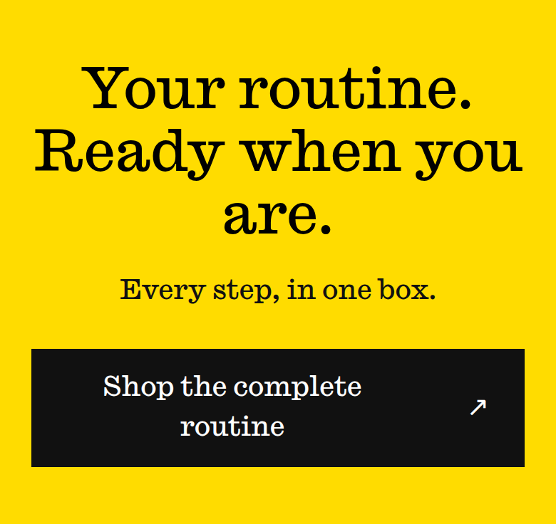 Your Routine. Ready When You Are. section from Twice, on a phone