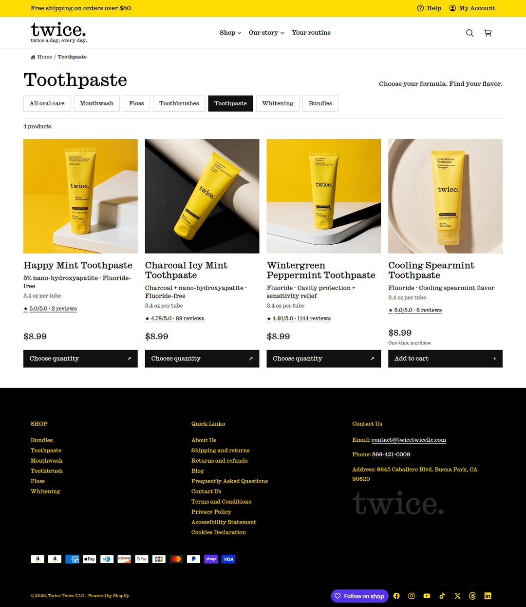 Toothpaste page of Twice