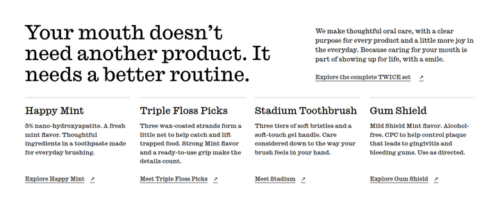 Your Mouth Doesn't Need Another Product section from Twice