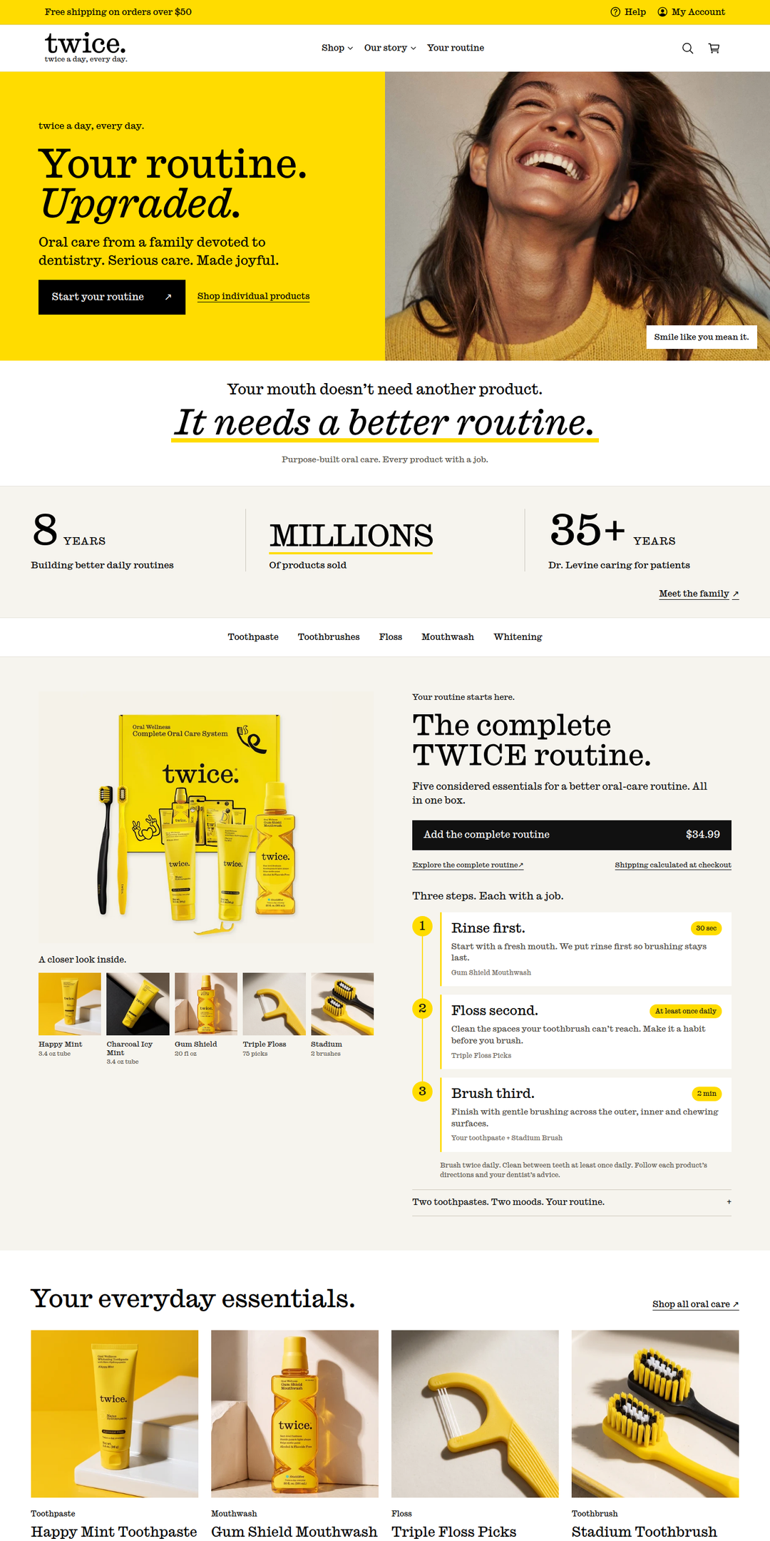 Home page of the Twice website