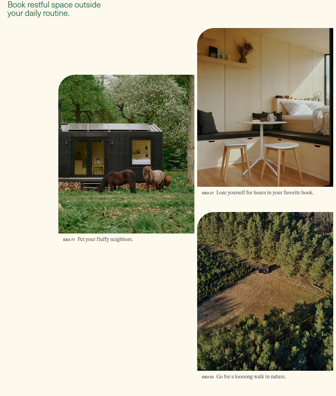 Book Restful Space Outside Your Daily Routine section from Raus