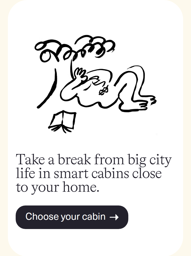 Take a Break From Big City Life section from Raus, on a phone