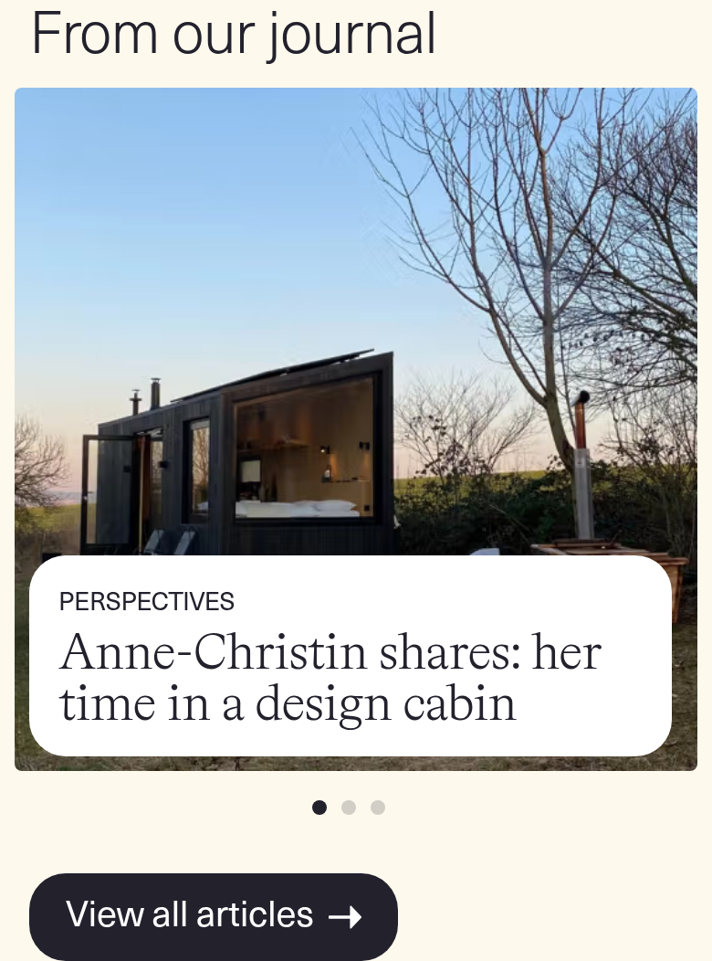 From Our Journal section from Raus, on a phone