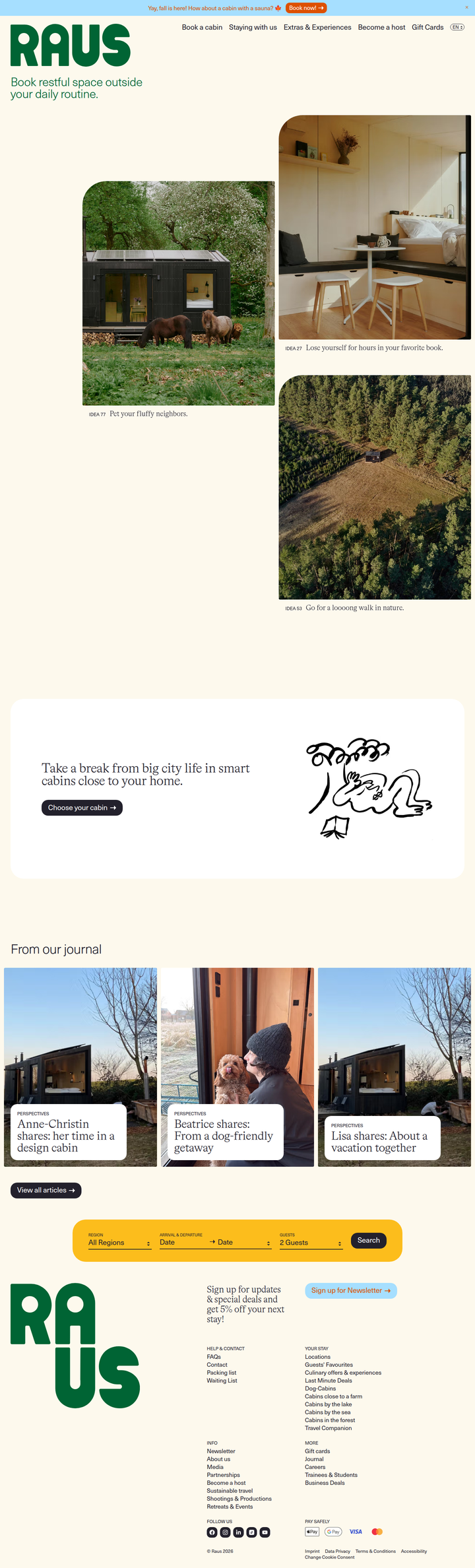 Home page from Raus