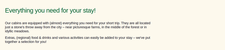 Everything You Need for Your Stay section from Raus