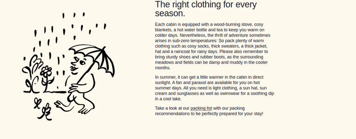 The Right Clothing for Every Season section from Raus