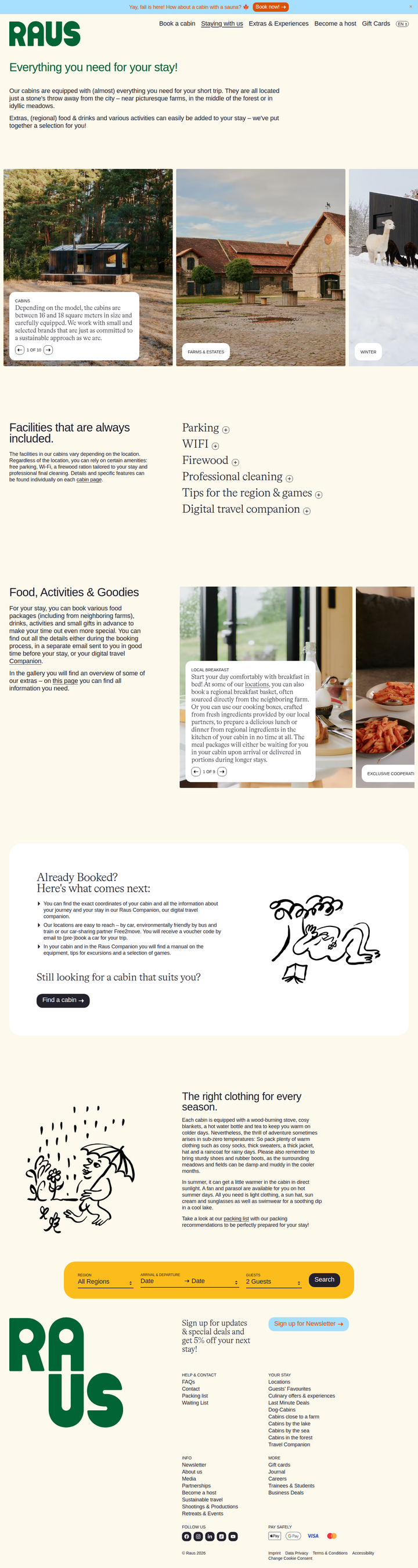 Staying With Us page from Raus