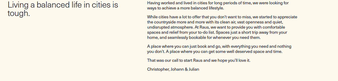 Living a Balanced Life in Cities Is Tough section from Raus