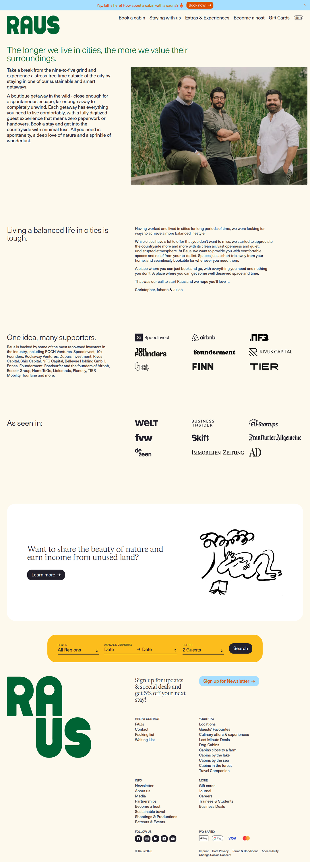 About Us page of Raus