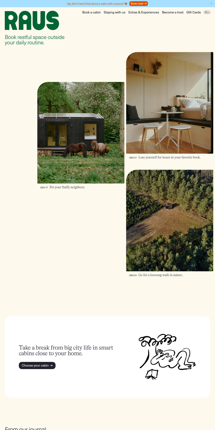 Home page of the Raus website