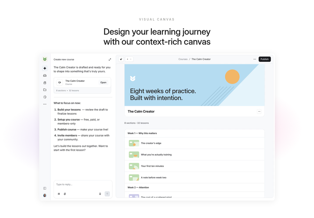 Learning Journey section from Circle