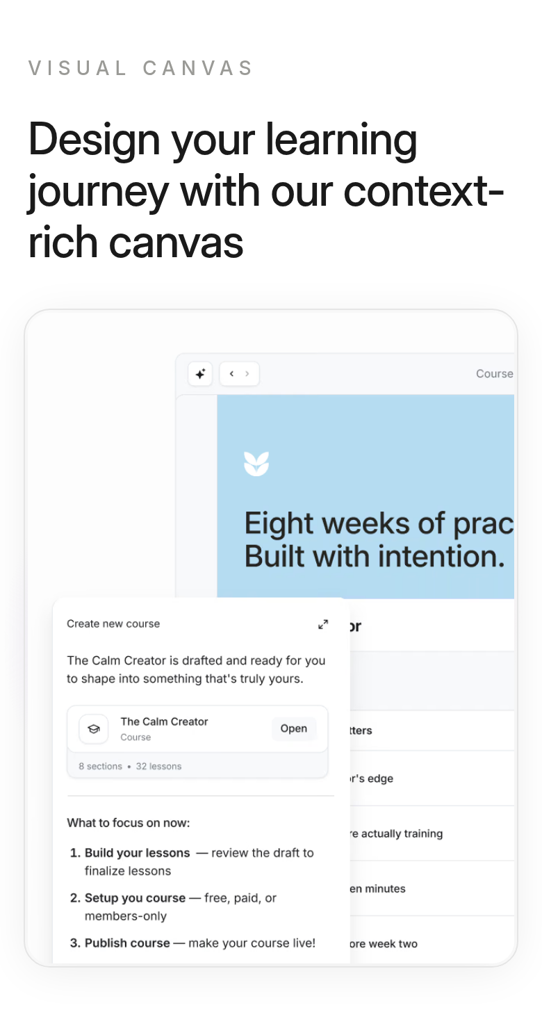 Learning Journey section from Circle, on a phone